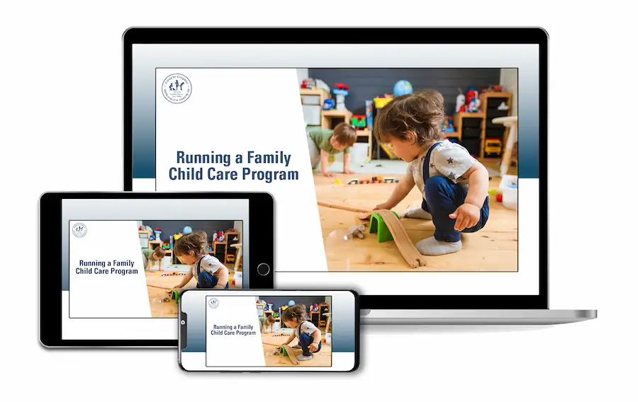 Running a Family Child Care Program on laptop, tablet, and phone