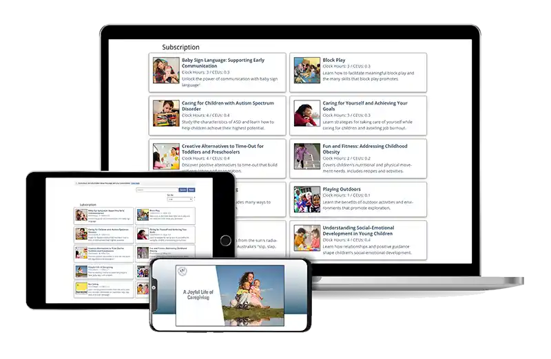 Course work on laptop, tablet, and phone